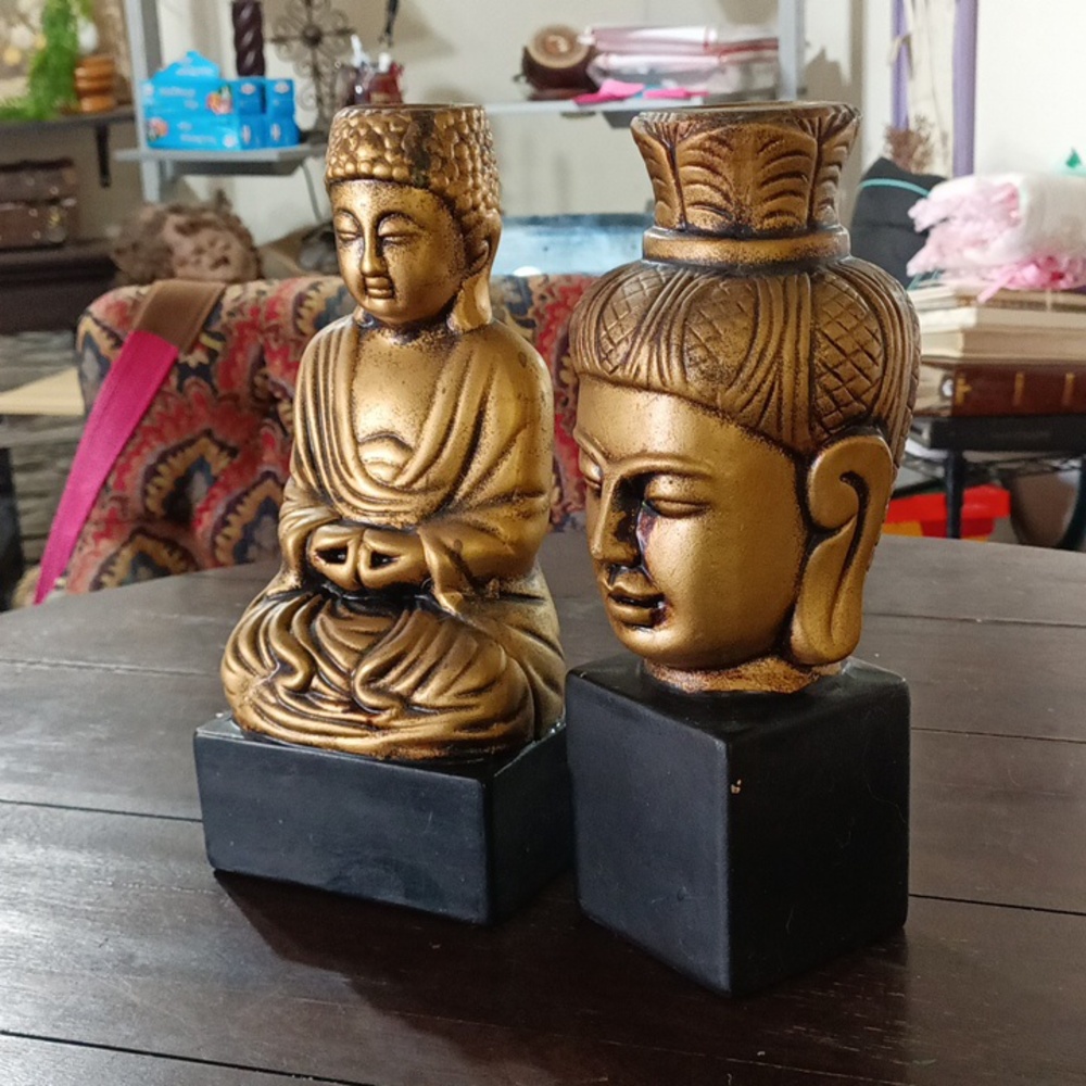 Zen Buddah Tea light candle holder Ceramic Meditation Spa Room Set